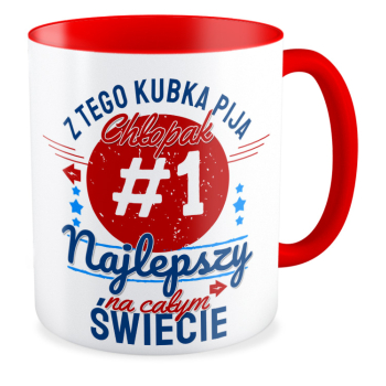 kubek CHŁOPAK #1 czerwony